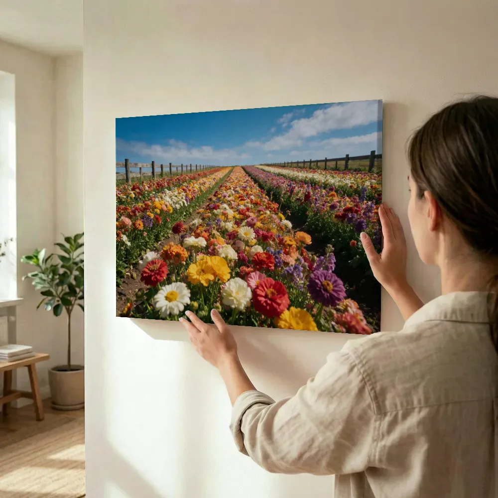 Sfeerimpressie: Snijbloem bij volle zon terwijl het wordt opgehangen