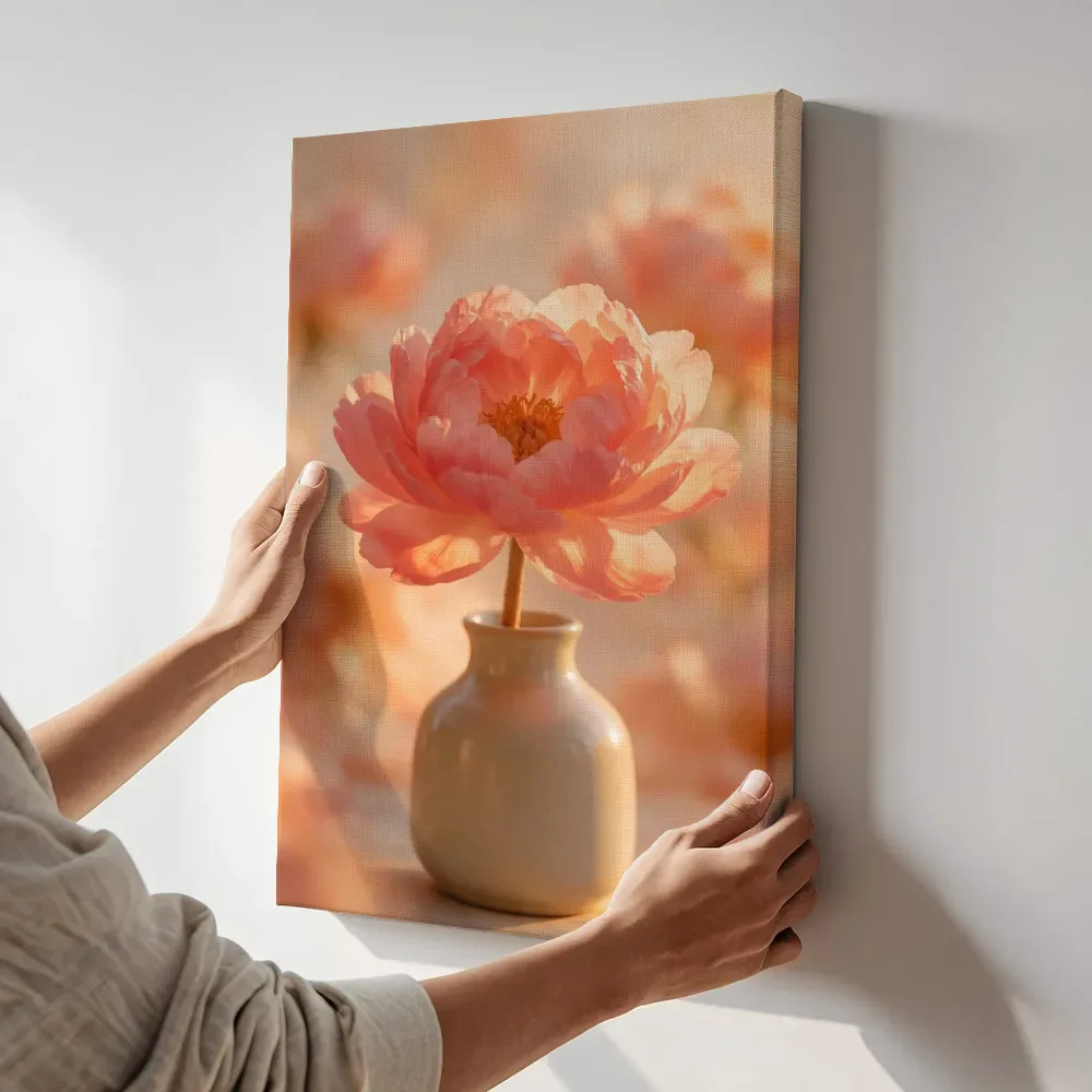 Sfeerimpressie: Snijbloem in het gouden uur 18 terwijl het aan de muur wordt gehangen