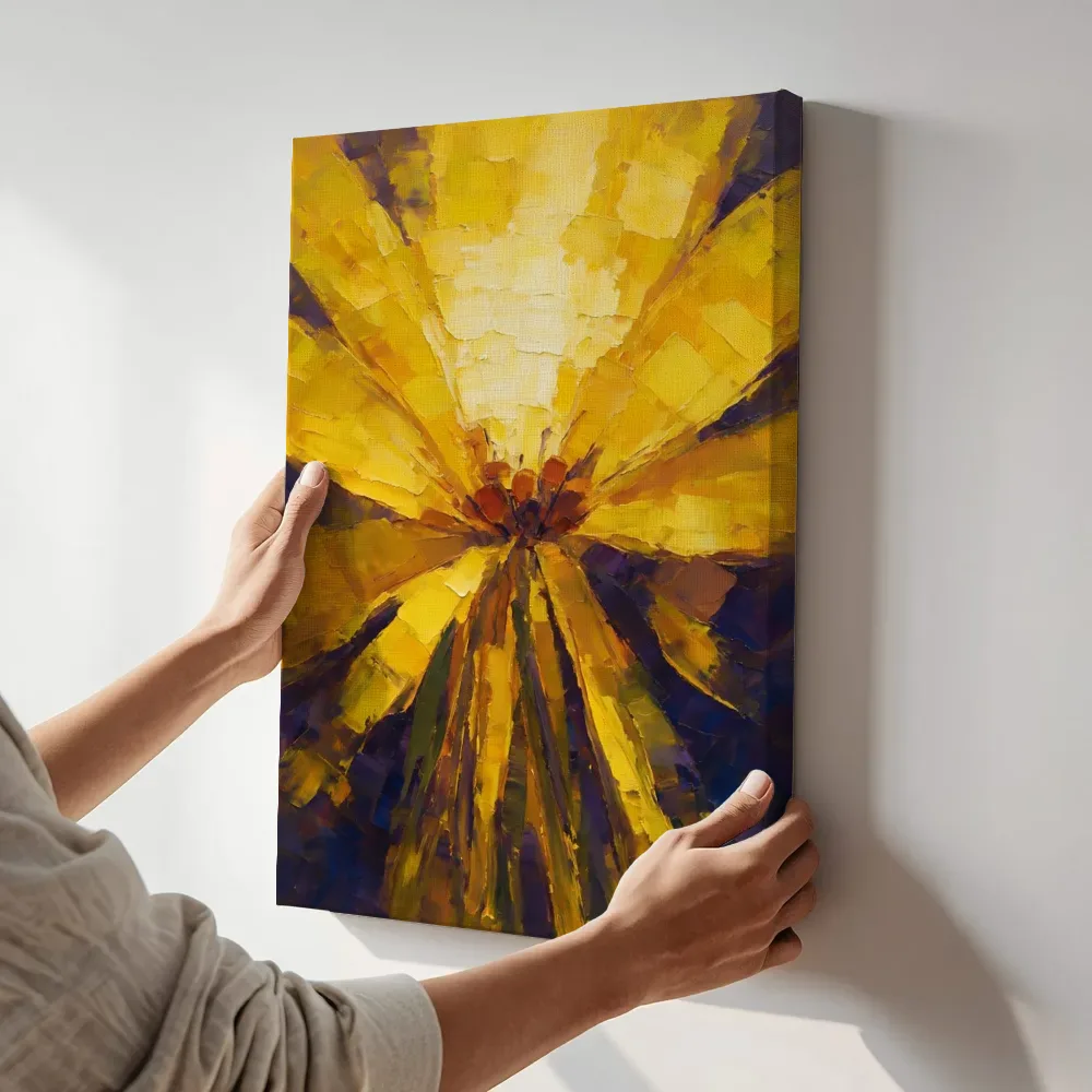 Sfeerimpressie: Snijbloem van dichtbij in zwavelviolet terwijl het aan de muur wordt gehangen