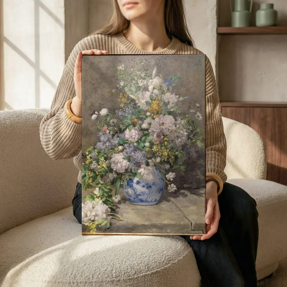 Sfeerimpressie: Voorjaarsboeket van Pierre-Auguste Renoir terwijl het zittend wordt getoond