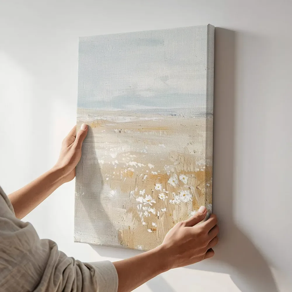 Sfeerimpressie: Stil madeliefjesveld terwijl het aan de muur wordt gehangen