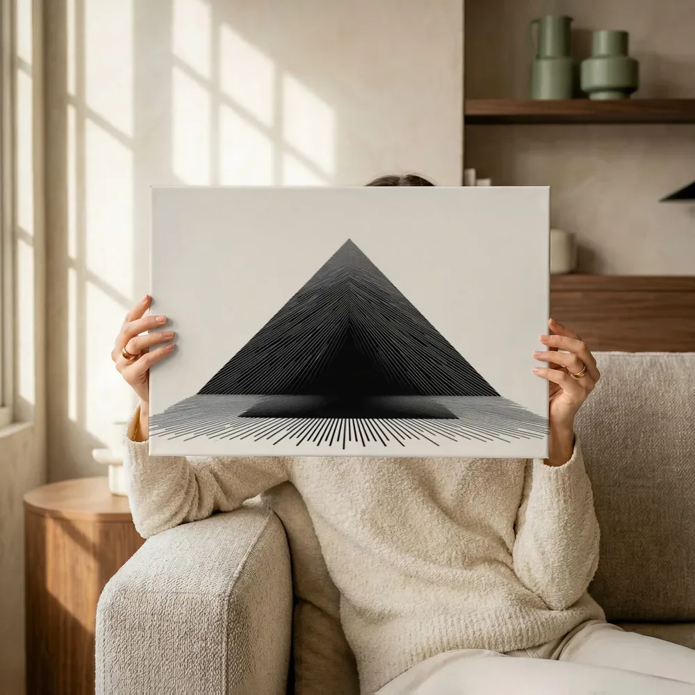 Sfeerimpressie: Stralende piramide terwijl het omhoog wordt gehouden
