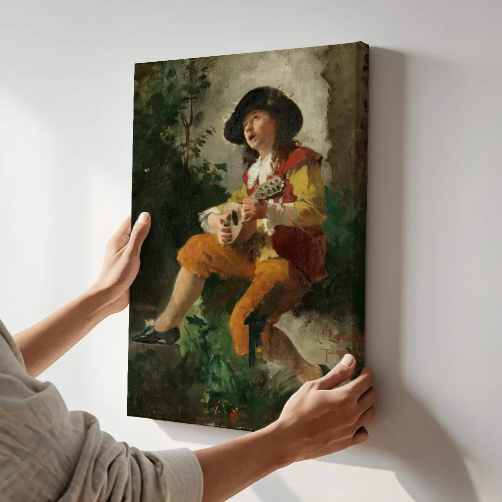 Sfeerimpressie: Strömkarlen van Carl Larsson terwijl het aan de muur wordt gehangen