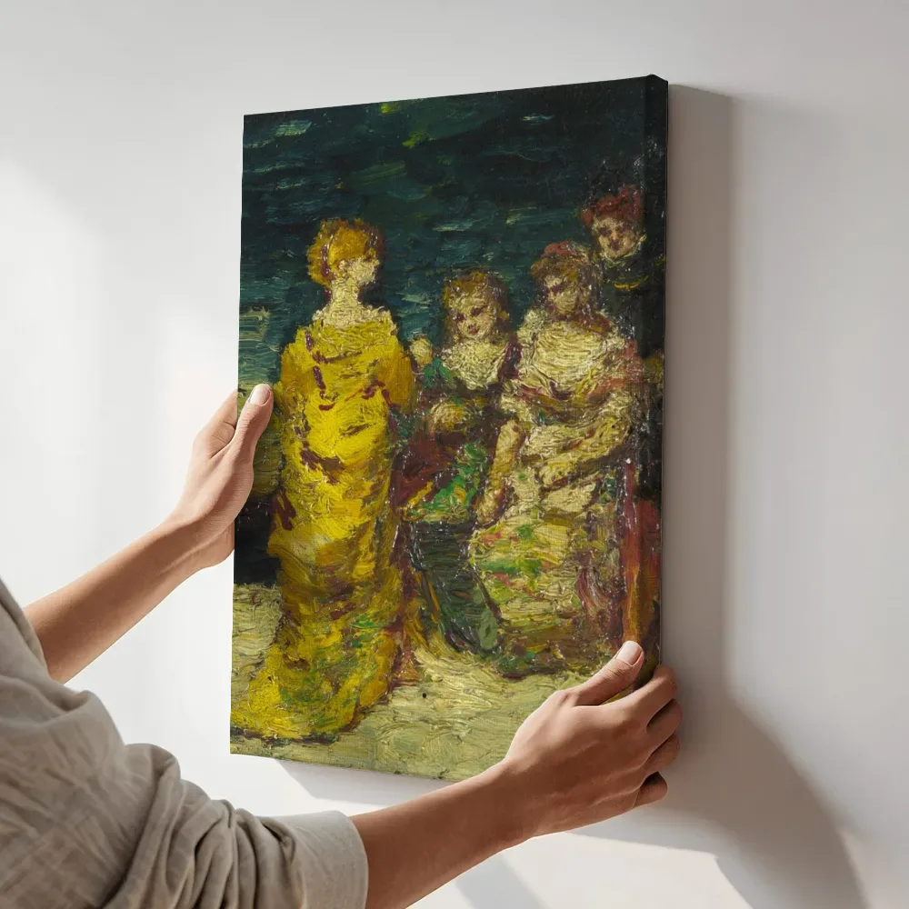 Sfeerimpressie: Subject Composition van Adolphe Joseph Thomas Monticelli terwijl het aan de muur wordt gehangen