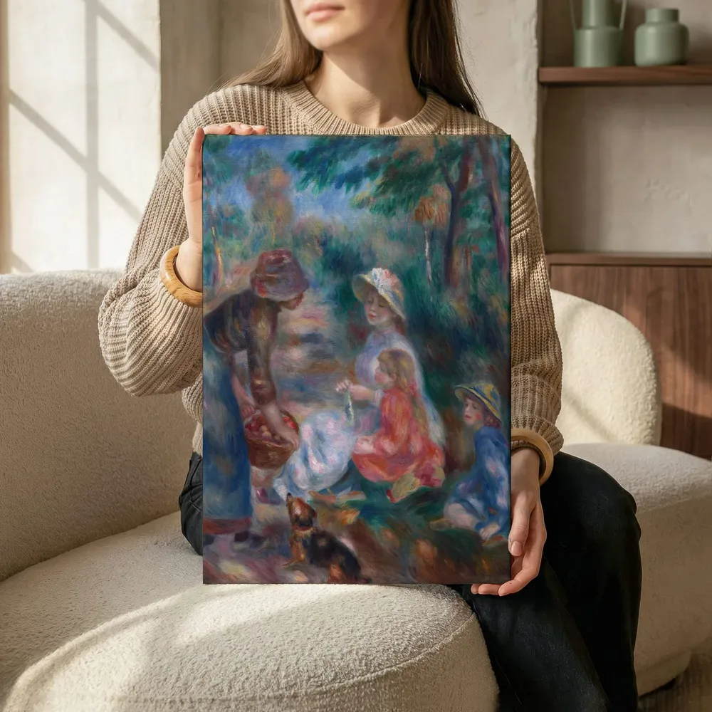 Sfeerimpressie: De appelverkoopster van Pierre-Auguste Renoir terwijl het zittend wordt getoond