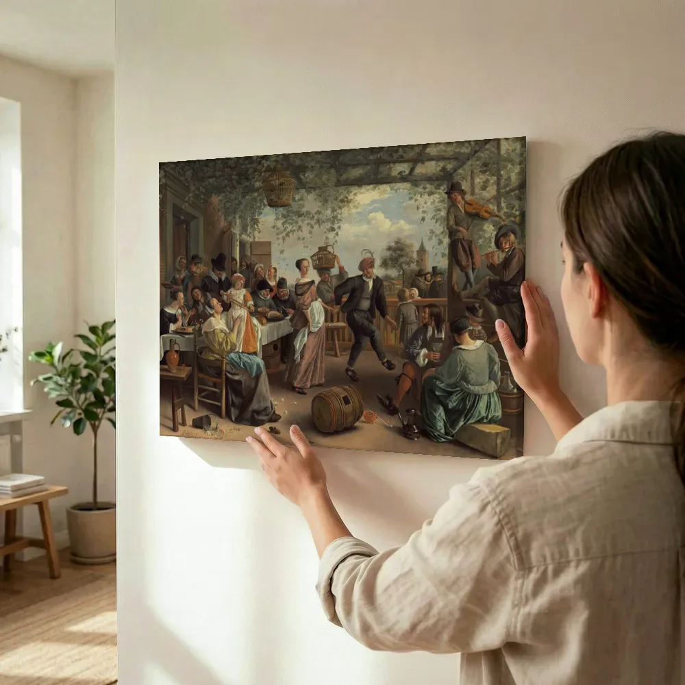 Sfeerimpressie: Het dansende paar van Jan Steen terwijl het wordt opgehangen
