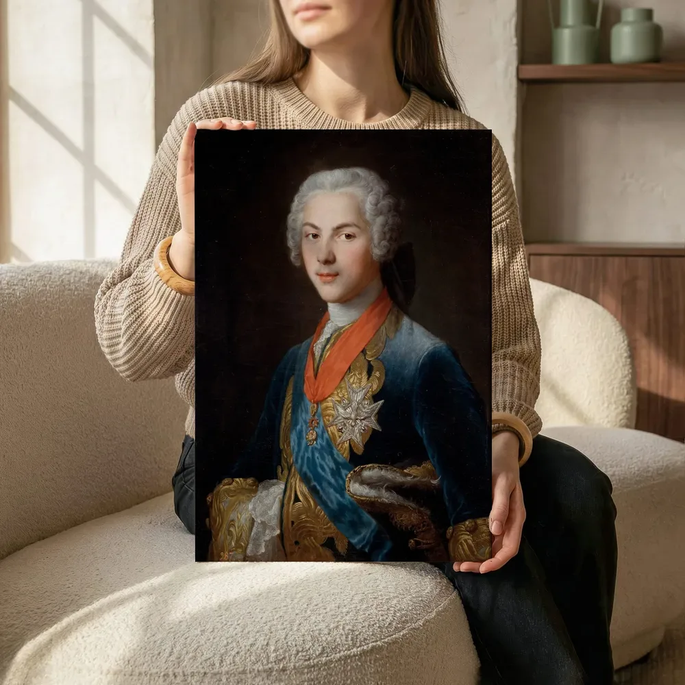 Sfeerimpressie: De dauphin Lodewijk van Bourbon van Hubert Drouais terwijl het zittend wordt getoond