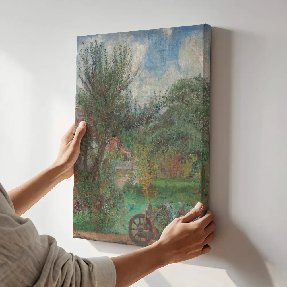 Sfeerimpressie: De tuin van de familie Rousseau van James Ensor terwijl het aan de muur wordt gehangen