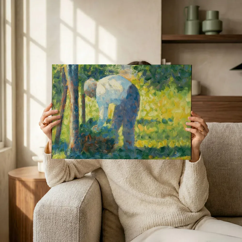 Sfeerimpressie: De tuinman van Georges Seurat terwijl het omhoog wordt gehouden