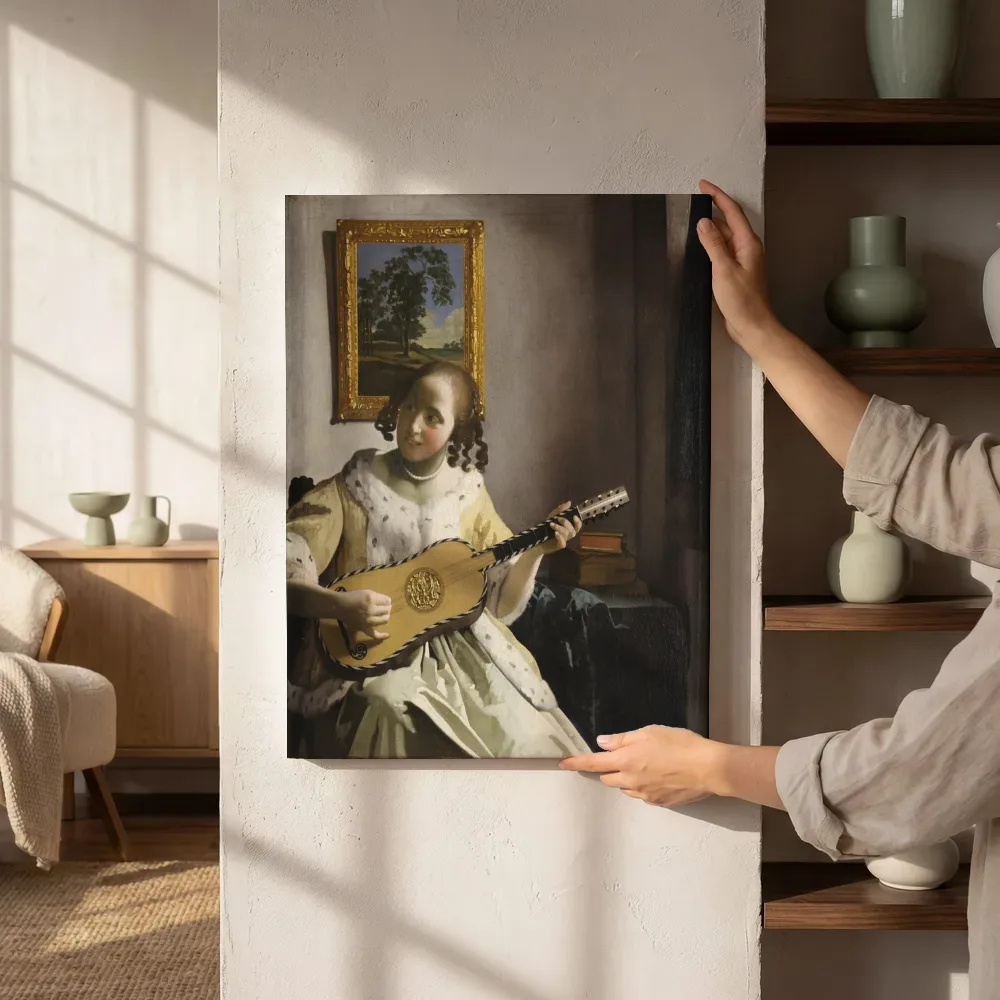 Sfeerimpressie: De gitaarspeelster van Johannes Vermeer naast de kast
