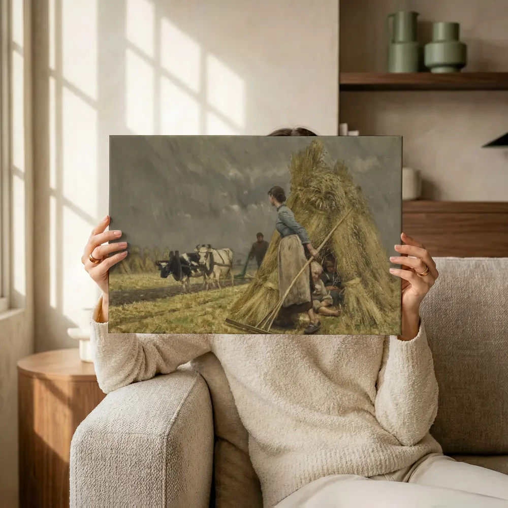 Sfeerimpressie: De hooiers van Emile Claus terwijl het omhoog wordt gehouden