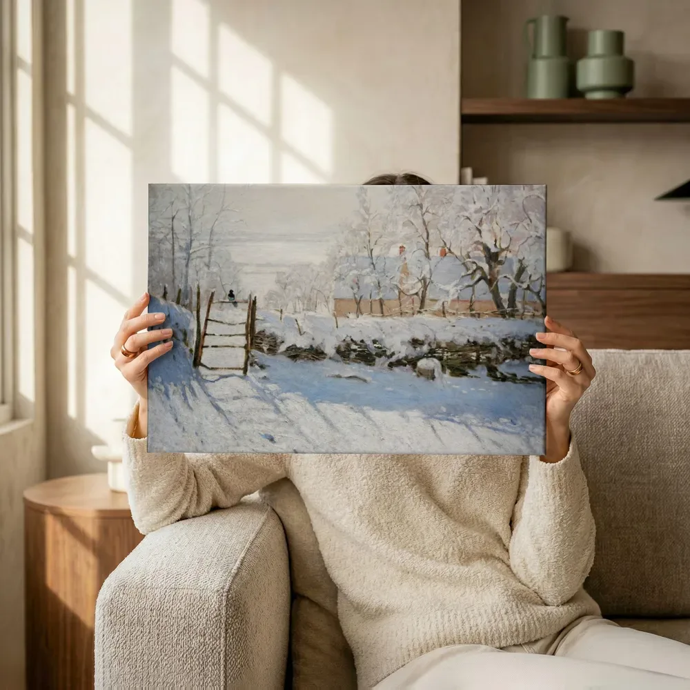 Sfeerimpressie: De ekster van Claude Monet terwijl het omhoog wordt gehouden