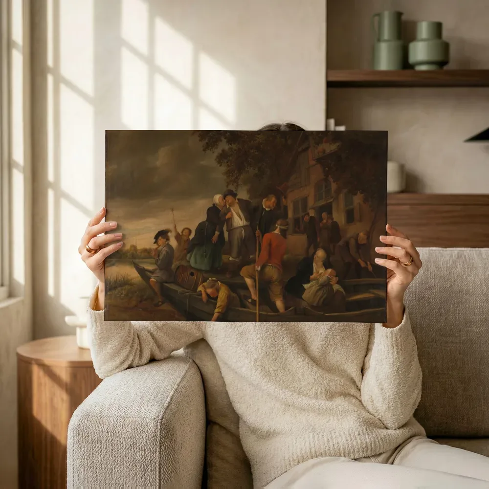 Sfeerimpressie: De vrolijke thuiskomst van Jan Steen terwijl het omhoog wordt gehouden