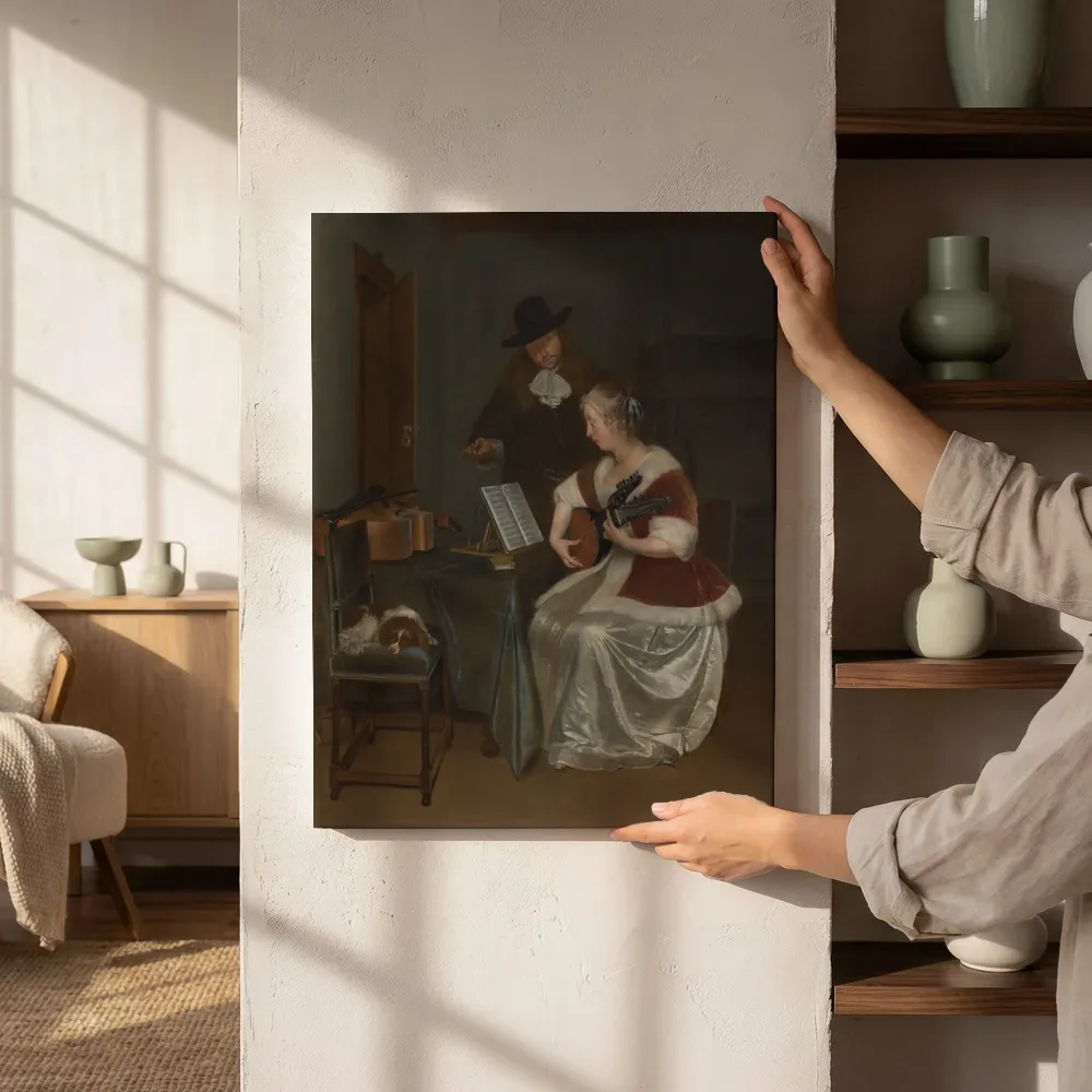 Sfeerimpressie: De muziekles van Pieter Brueghel de Jonge naast de kast
