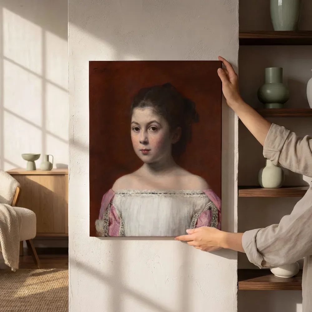 Sfeerimpressie: Portret van een meisje in een witte jurk van Henri Fantin-Latour naast de kast