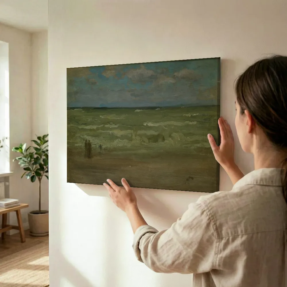 Sfeerimpressie: De kust, Pourville van James McNeill Whistler terwijl het wordt opgehangen