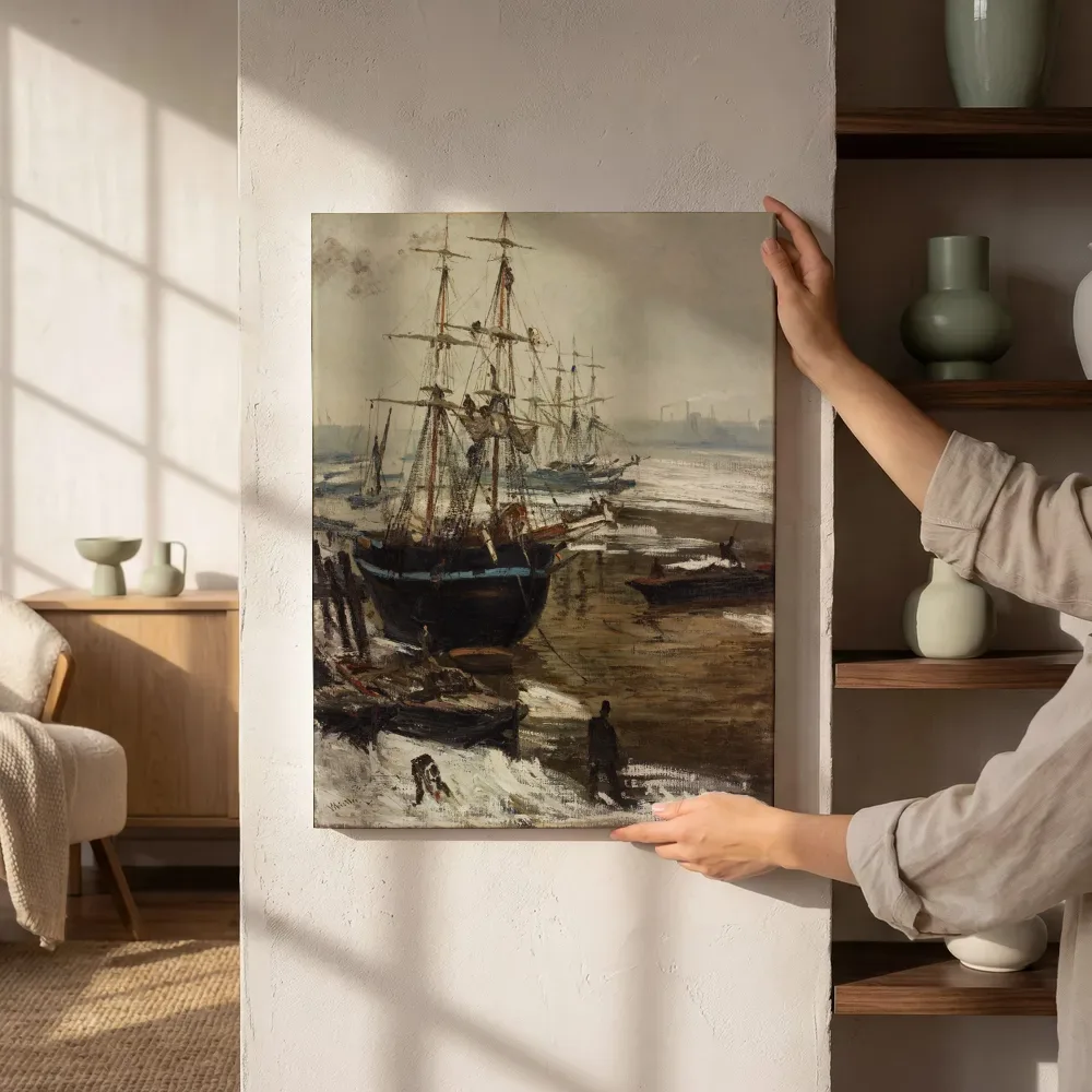 Sfeerimpressie: De Theems in het ijs van James McNeill Whistler naast de kast