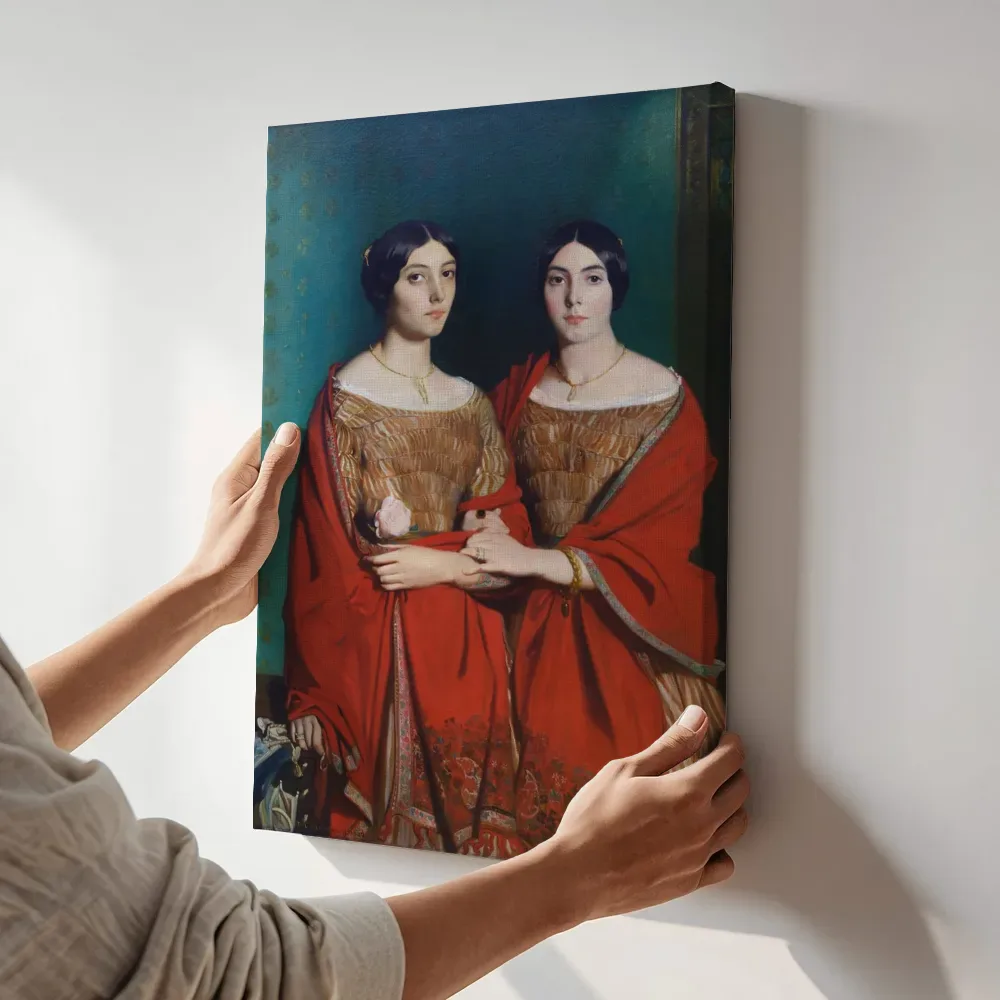 Sfeerimpressie: De twee zusters van Théodore Chassériau terwijl het aan de muur wordt gehangen