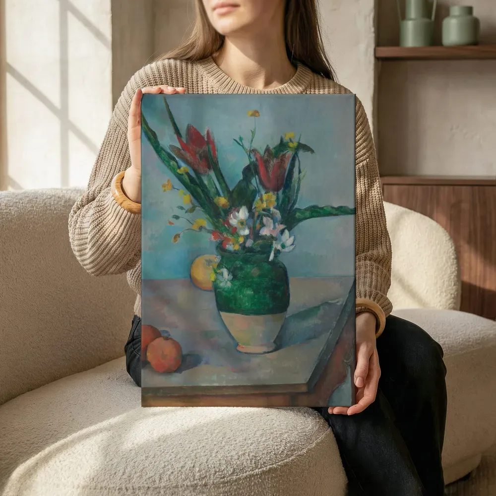 Sfeerimpressie: De vaas met tulpen van Paul Cezanne terwijl het zittend wordt getoond