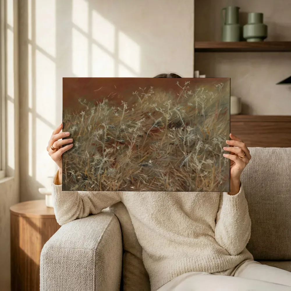 Sfeerimpressie: Thistles van John Singer Sargent terwijl het omhoog wordt gehouden