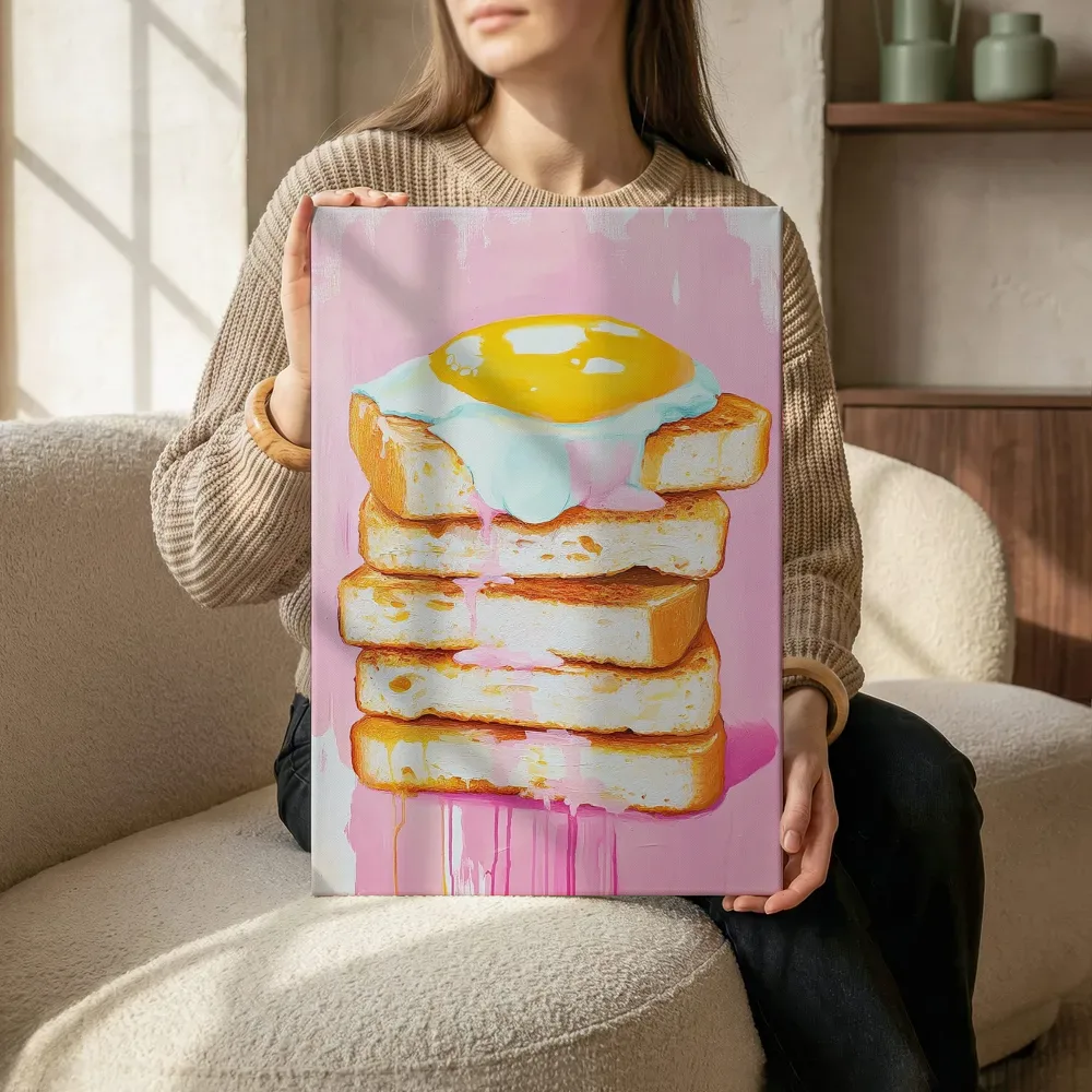 Sfeerimpressie: Toastjes met spiegelei terwijl het zittend wordt getoond