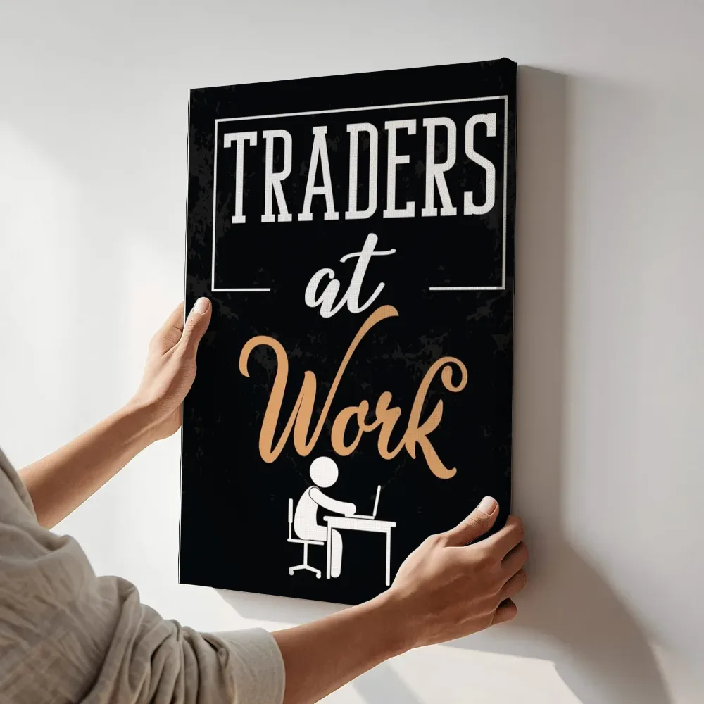 Sfeerimpressie: Traders at work terwijl het aan de muur wordt gehangen
