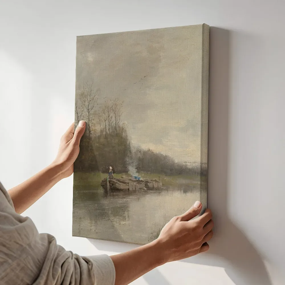 Sfeerimpressie: Trekvaart van Anton Mauve terwijl het aan de muur wordt gehangen
