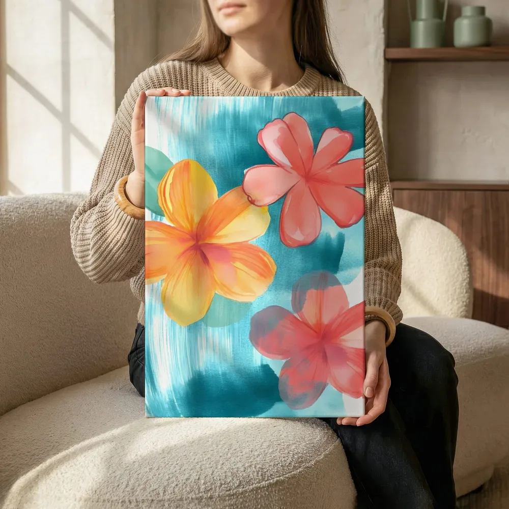 Sfeerimpressie: Tropische frangipani bloemen terwijl het zittend wordt getoond