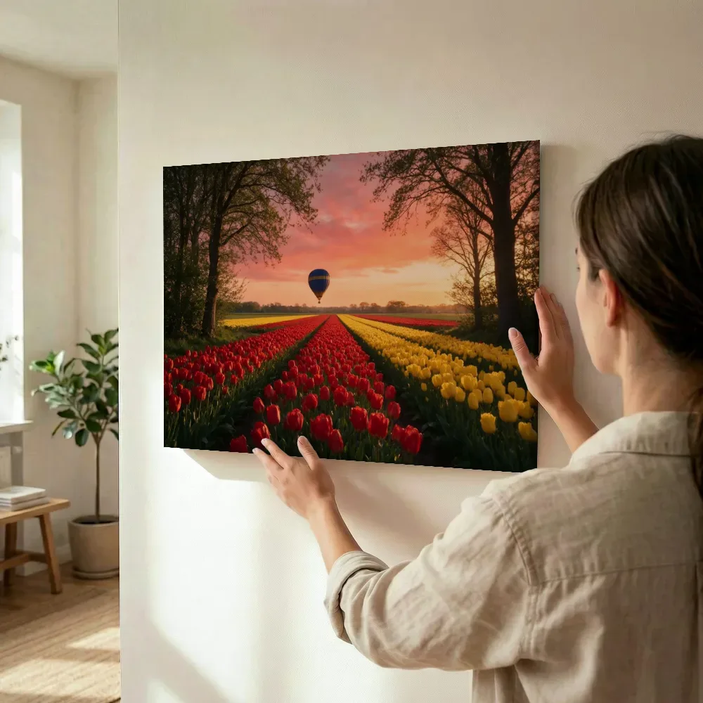 Sfeerimpressie: Tulp bij de zonsondergang 11 terwijl het wordt opgehangen