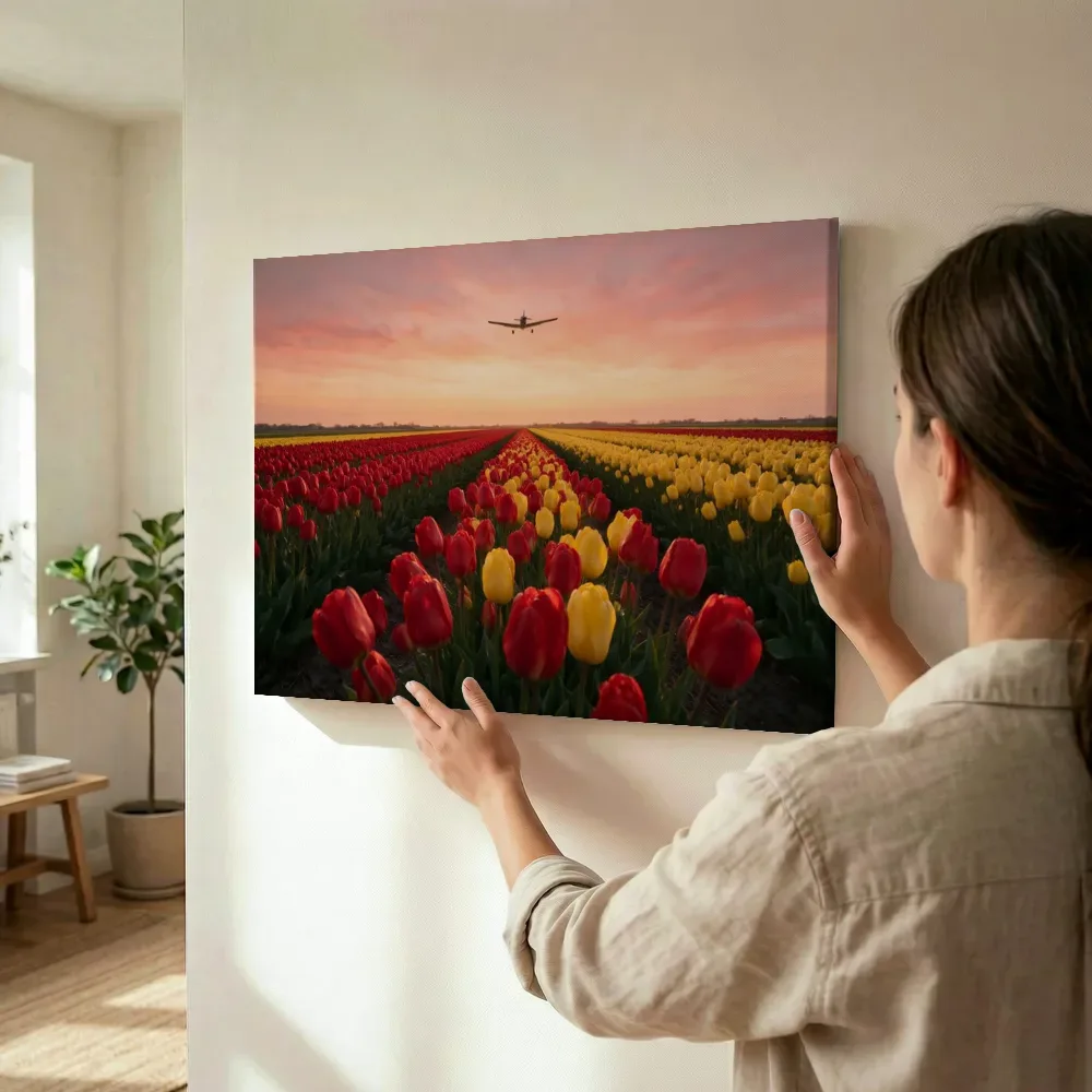 Sfeerimpressie: Tulp bij de zonsondergang 19 terwijl het wordt opgehangen