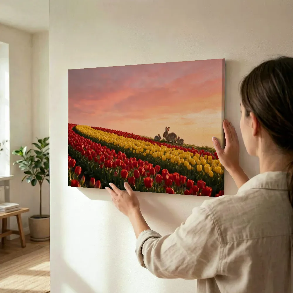 Sfeerimpressie: Tulp bij de zonsondergang 4 terwijl het wordt opgehangen