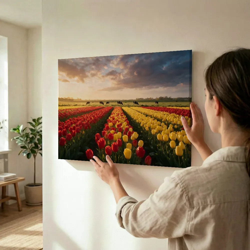 Sfeerimpressie: Tulp bij het gouden uur 19 terwijl het wordt opgehangen