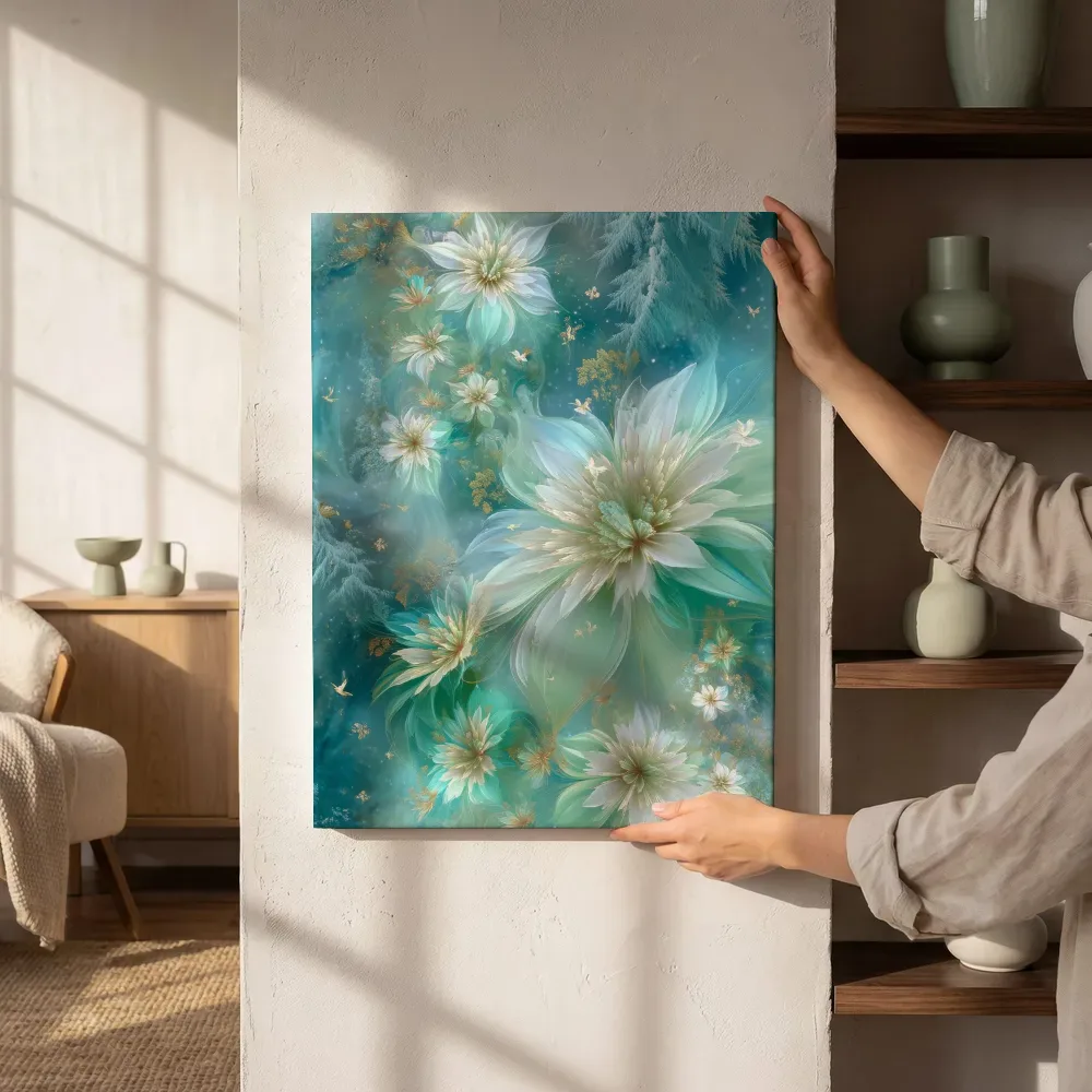 Sfeerimpressie: Turquoise bloementuin vol vlinders naast de kast