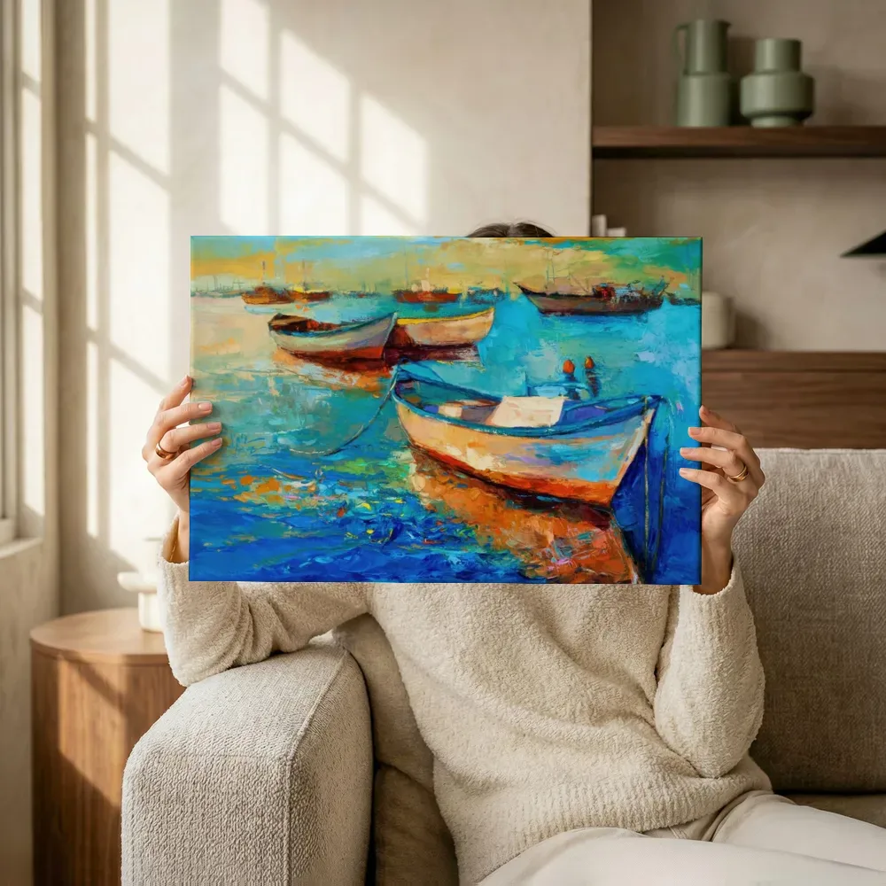 Sfeerimpressie: Turquoise haven met bootjes terwijl het omhoog wordt gehouden