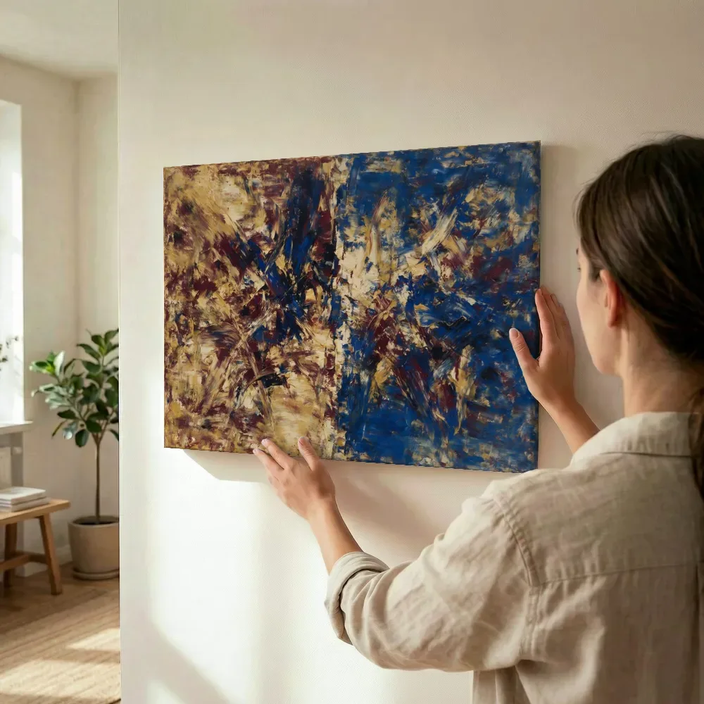 Sfeerimpressie: Twee vlakken Zwaai in royal blauw terwijl het wordt opgehangen