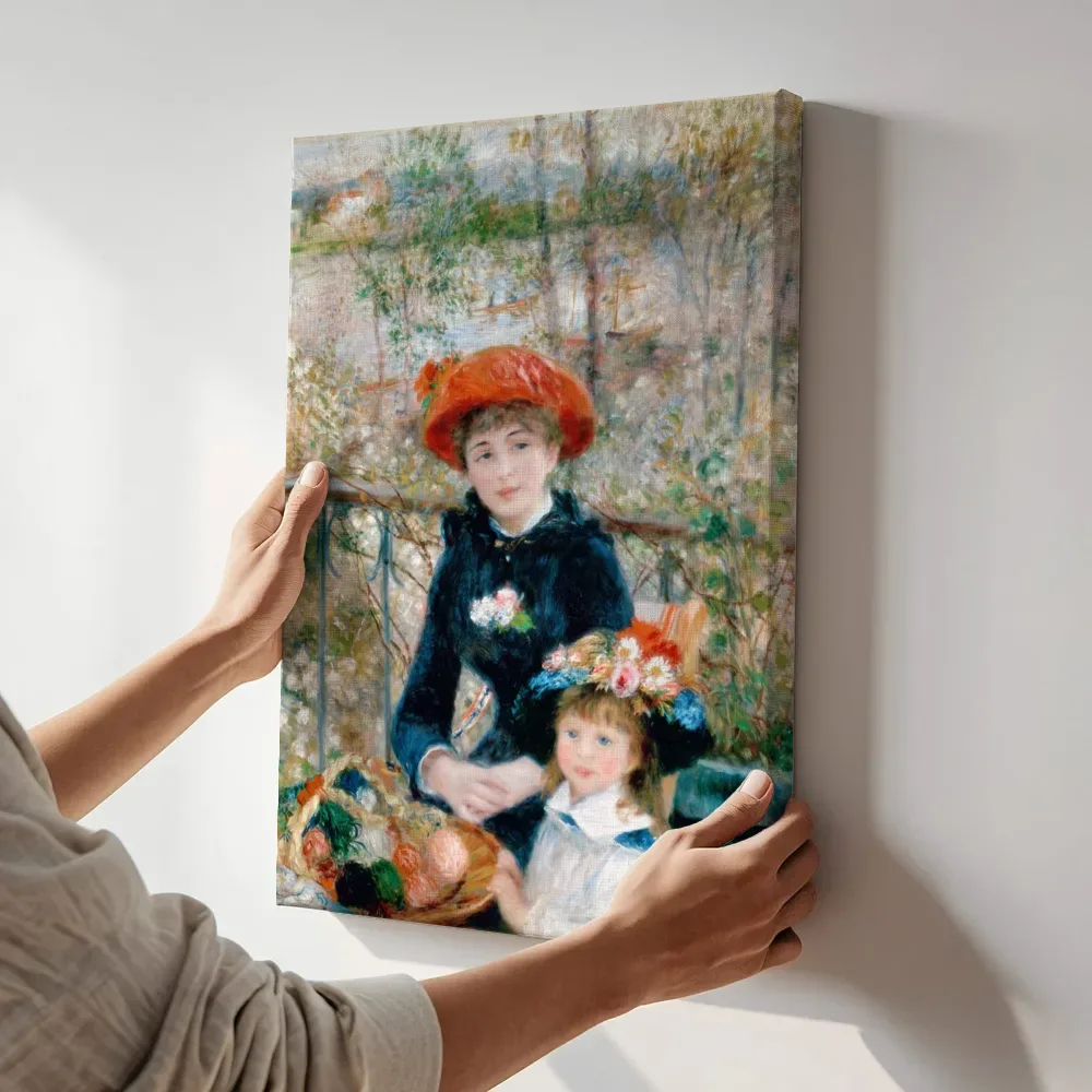 Sfeerimpressie: Twee zusjes van Pierre-Auguste Renoir terwijl het aan de muur wordt gehangen