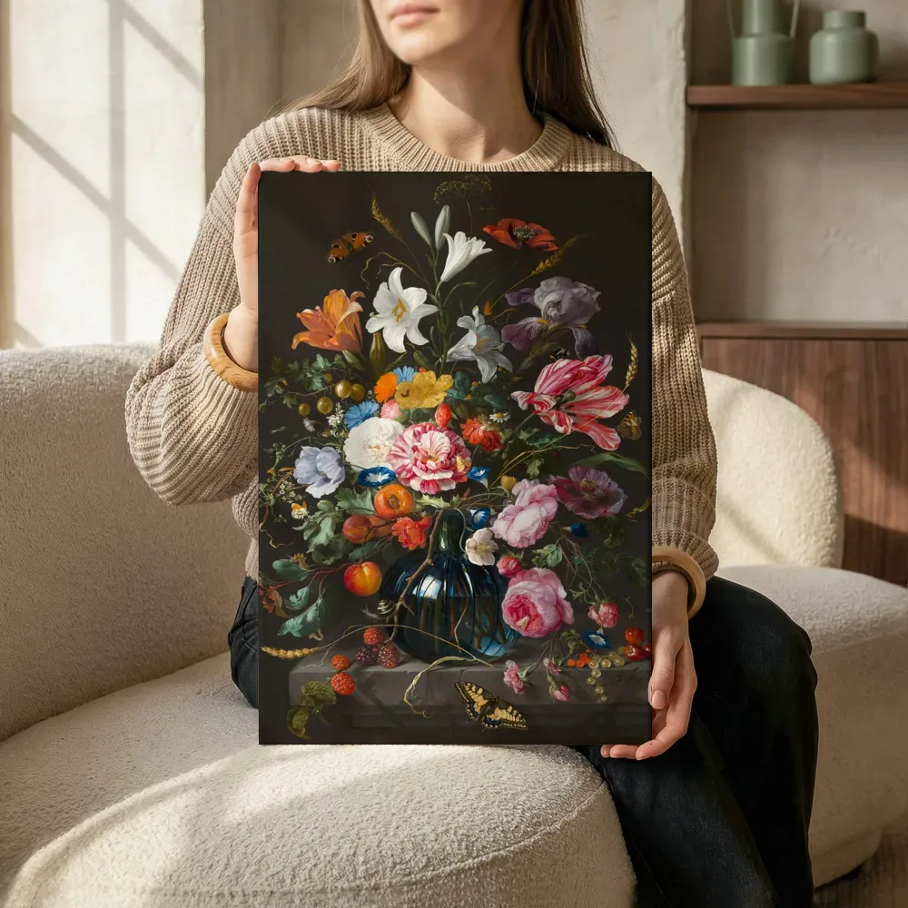 Sfeerimpressie: Vaas met bloemen van Jan Davidsz. de Heem terwijl het zittend wordt getoond