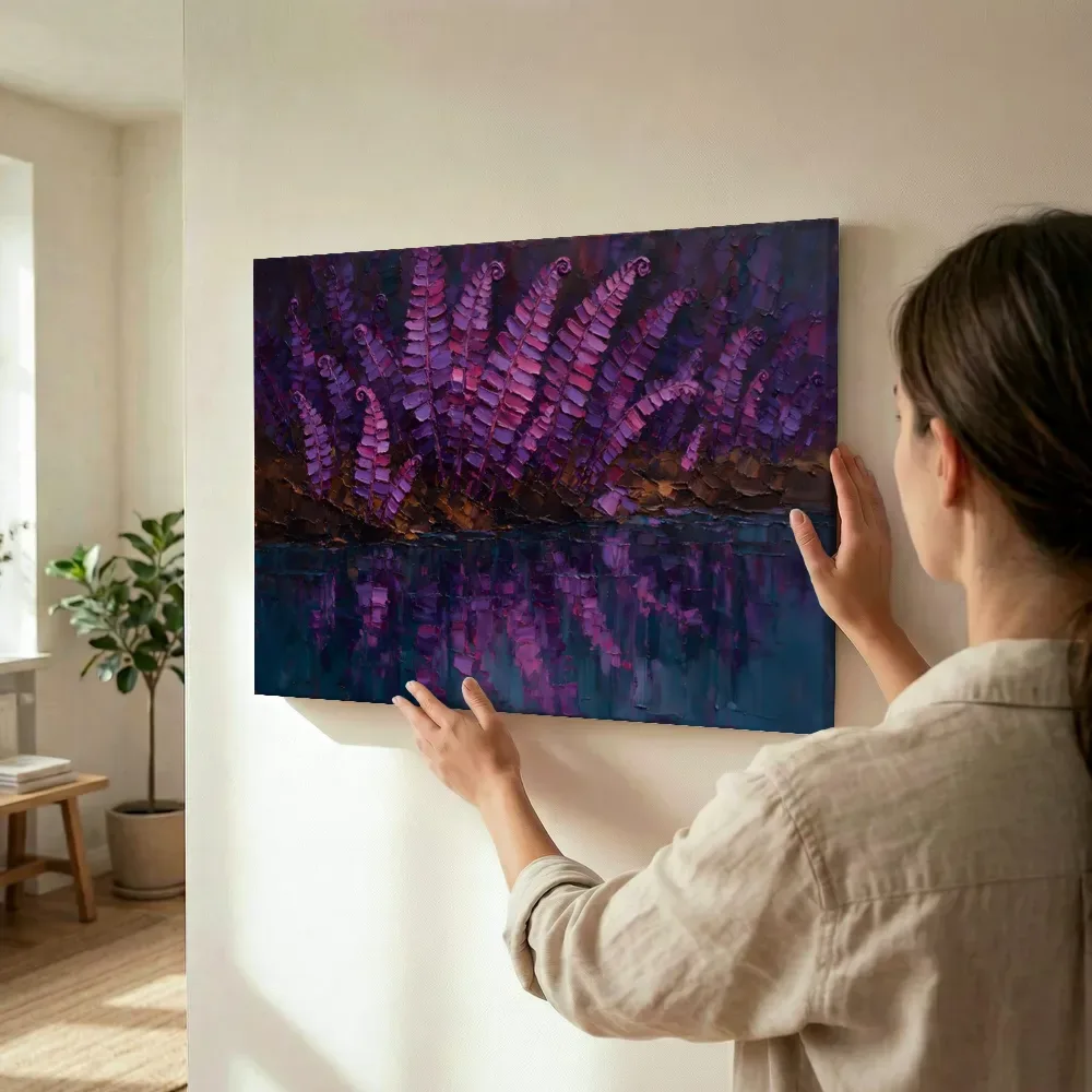 Sfeerimpressie: Varen aan de oever in violet terwijl het wordt opgehangen