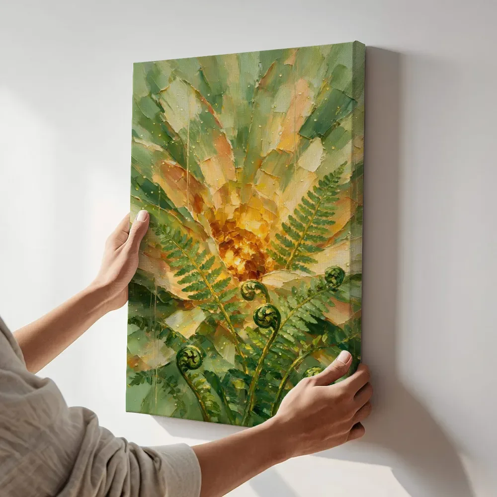 Sfeerimpressie: Varen van dichtbij in bosgroen terwijl het aan de muur wordt gehangen