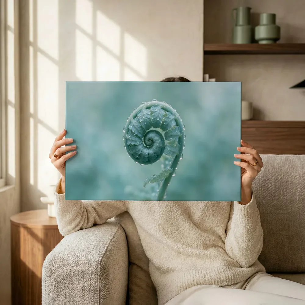 Sfeerimpressie: Varens in na de regen, zilvergroen 7 terwijl het omhoog wordt gehouden