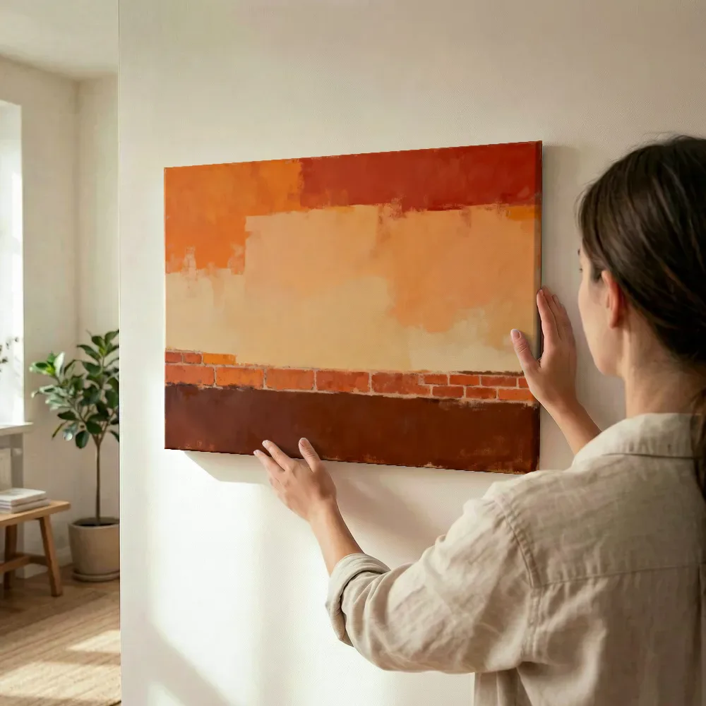 Sfeerimpressie: Veeg in terracotta terwijl het wordt opgehangen