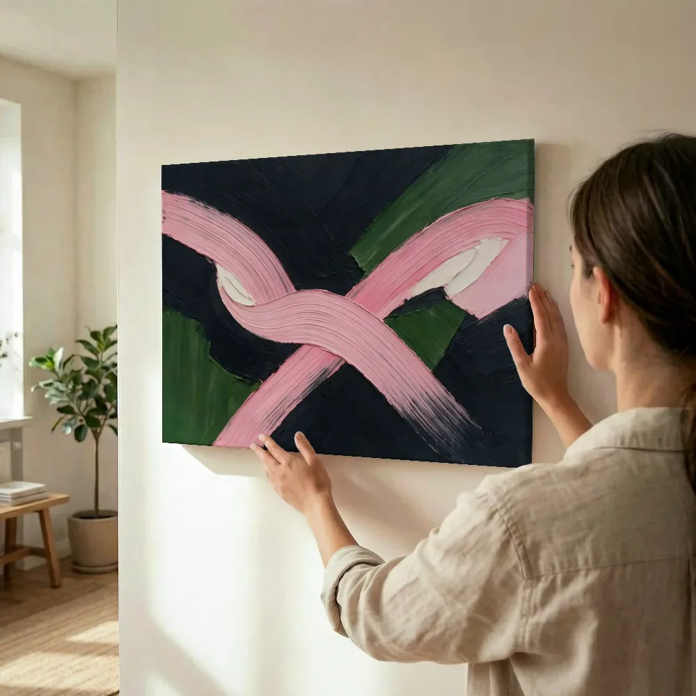 Sfeerimpressie: Veeg paletmes, kersenbloesem terwijl het wordt opgehangen