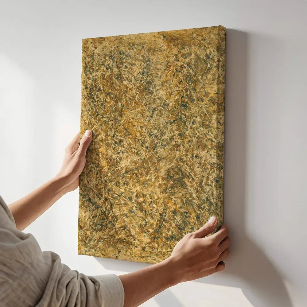 Sfeerimpressie: Veeg Spetter in amberglans terwijl het aan de muur wordt gehangen