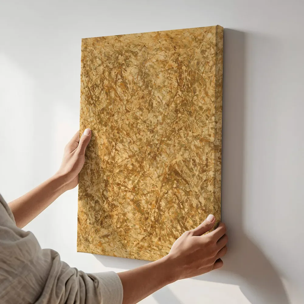 Sfeerimpressie: Veeg Spetter in karamel terwijl het aan de muur wordt gehangen