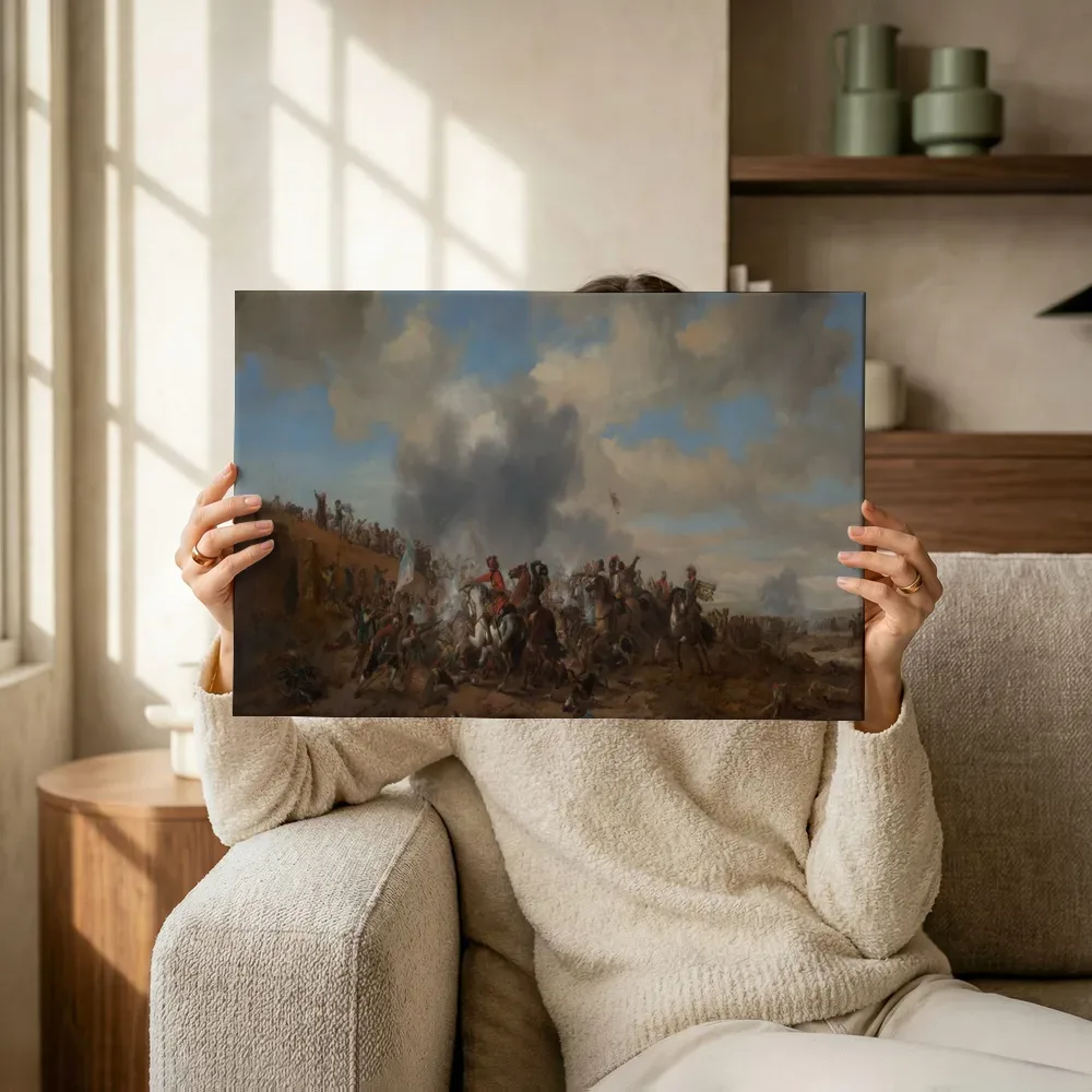Sfeerimpressie: Veldslag van Philips Wouwerman terwijl het omhoog wordt gehouden