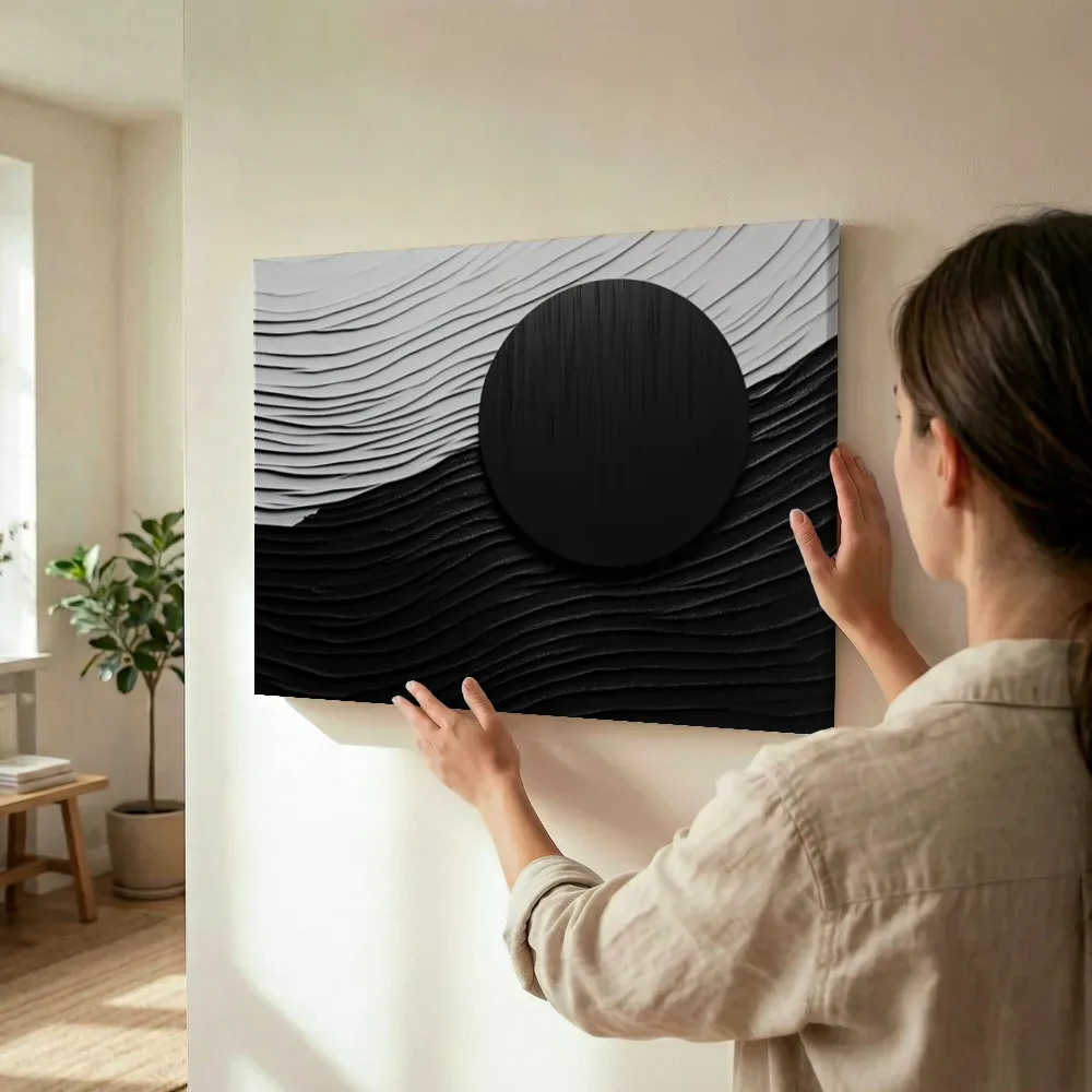 Sfeerimpressie: Verdeelde cirkel golven terwijl het wordt opgehangen