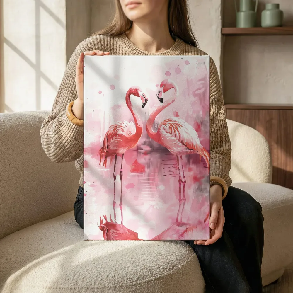 Sfeerimpressie: Verliefde flamingo's terwijl het zittend wordt getoond