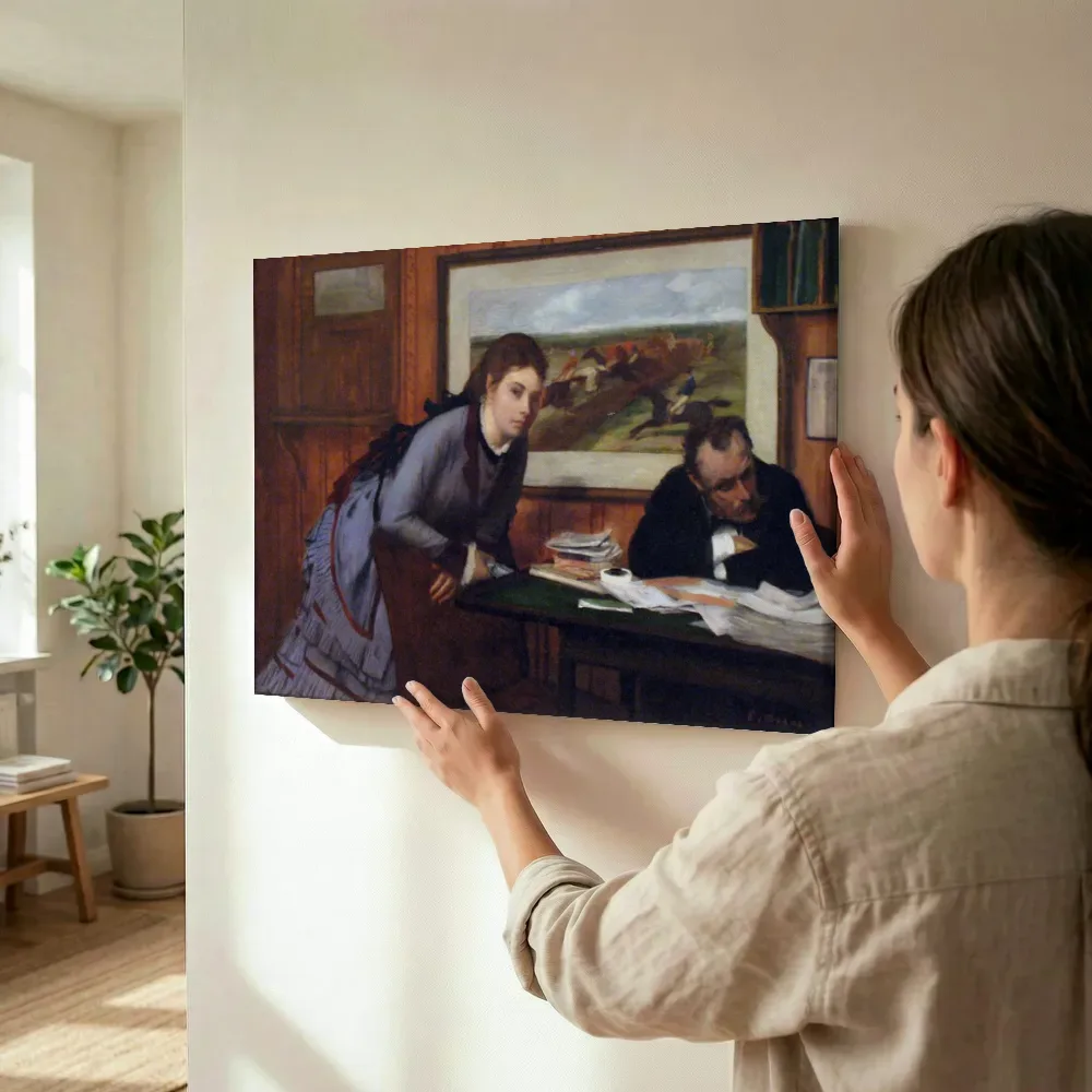Sfeerimpressie: Verstimmtheit anagoria van Edgar Degas terwijl het wordt opgehangen