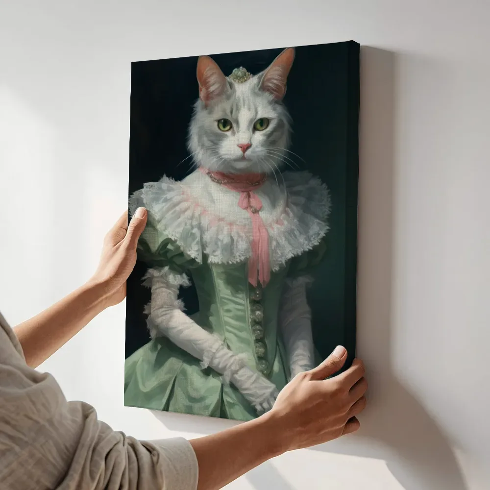 Sfeerimpressie: Victoriaanse kat terwijl het aan de muur wordt gehangen