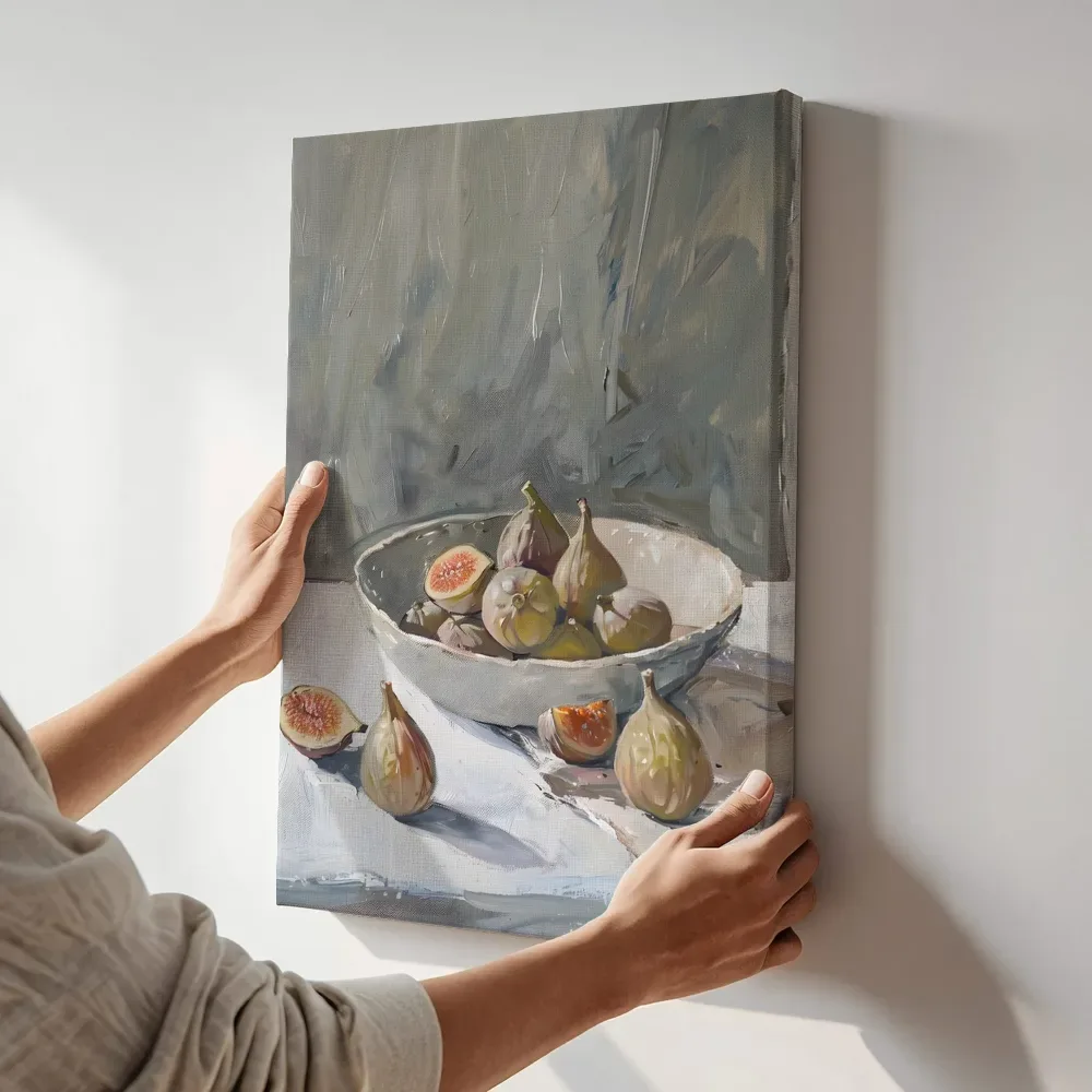 Sfeerimpressie: Vijgen op linnen doek terwijl het aan de muur wordt gehangen